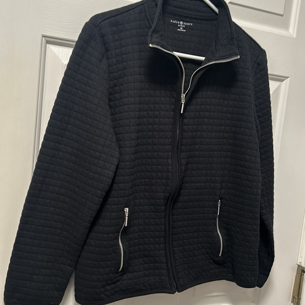 Karen Scott Sport Women’s Mock Neck Full Zip Jacket Size Medium - Picture 3 of 10
